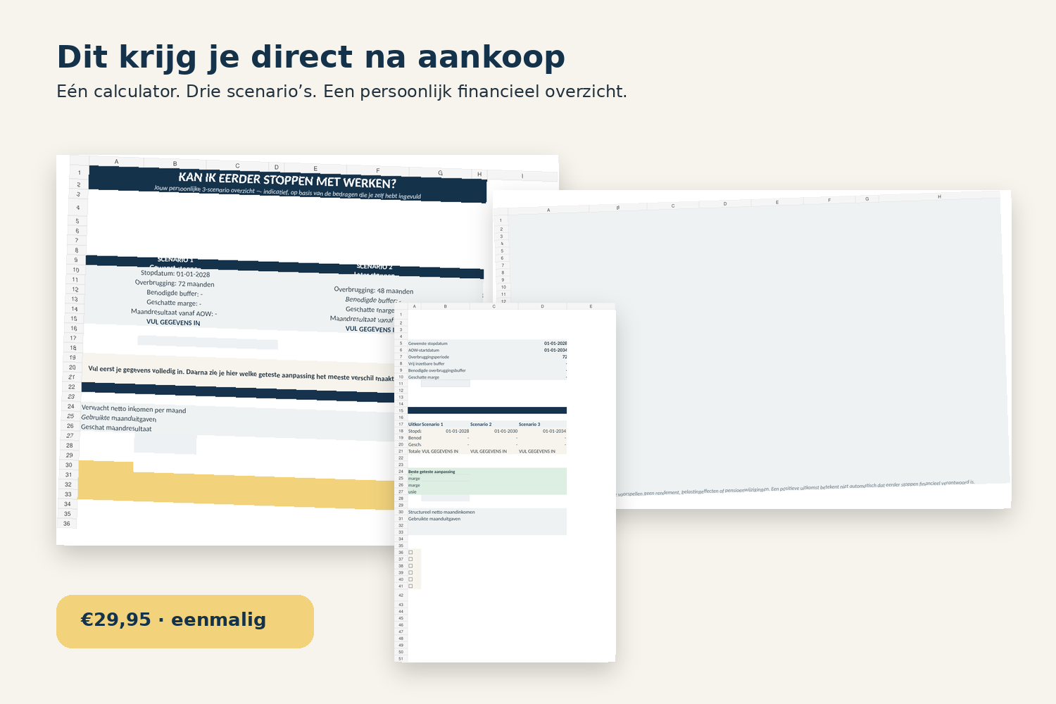 Overzicht van alle onderdelen van de calculator